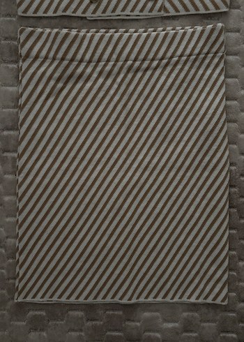 Düğmeli Çizgili Mini Kadın takım - Görsel 4