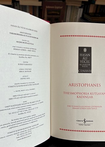  Beden Renk Aristophanes - Eşekarıları, Kadınlar Savaşı & Thesmophoria
