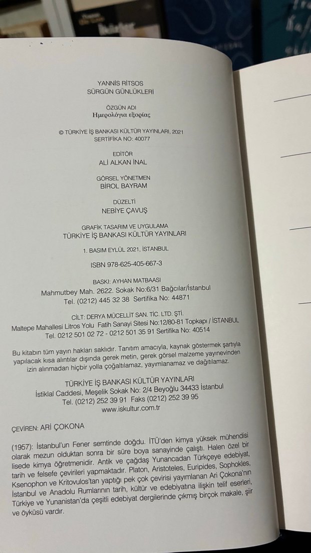 Yannis Ritsos - Sürgün Günlükleri - Görsel 4