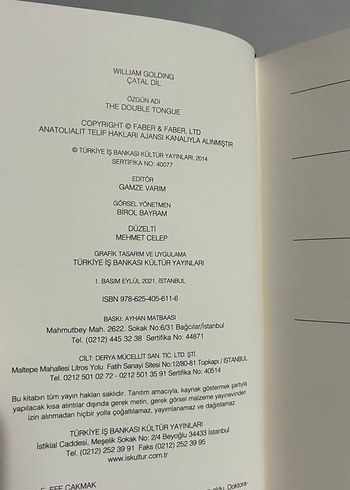 Çatal Dil (Ciltli) William Golding - Görsel 4