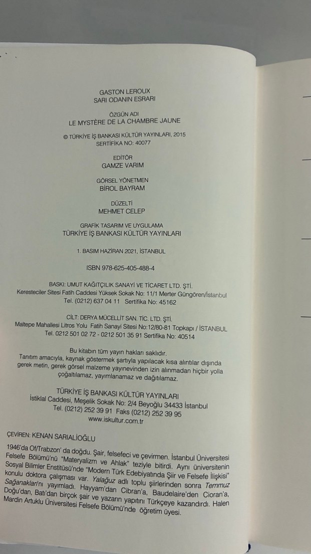 Gaston Leroux - Sarı Odanın Esrarı - Görsel 4