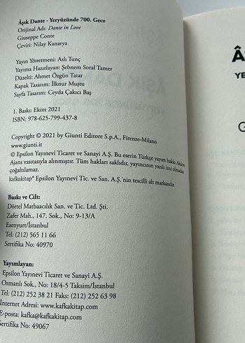 Giuseppe Conte - Aşık Dante - Yeryüzündeki 700. Gece - Görsel 4