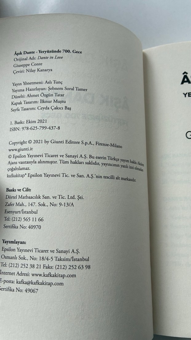 Giuseppe Conte - Aşık Dante - Yeryüzündeki 700. Gece - Görsel 4