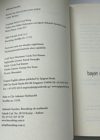 Bayan de Souza'nın Son Dersi - Cyril Wong - Görsel 3