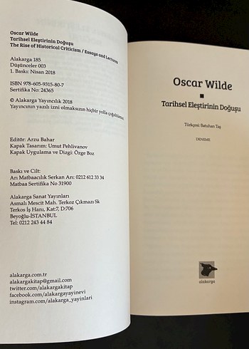 Oscar Wilde - Tarihsel Eleştirinin Doğuşu - Görsel 5