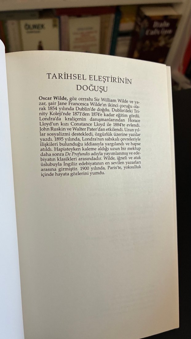 Oscar Wilde - Tarihsel Eleştirinin Doğuşu - Görsel 4