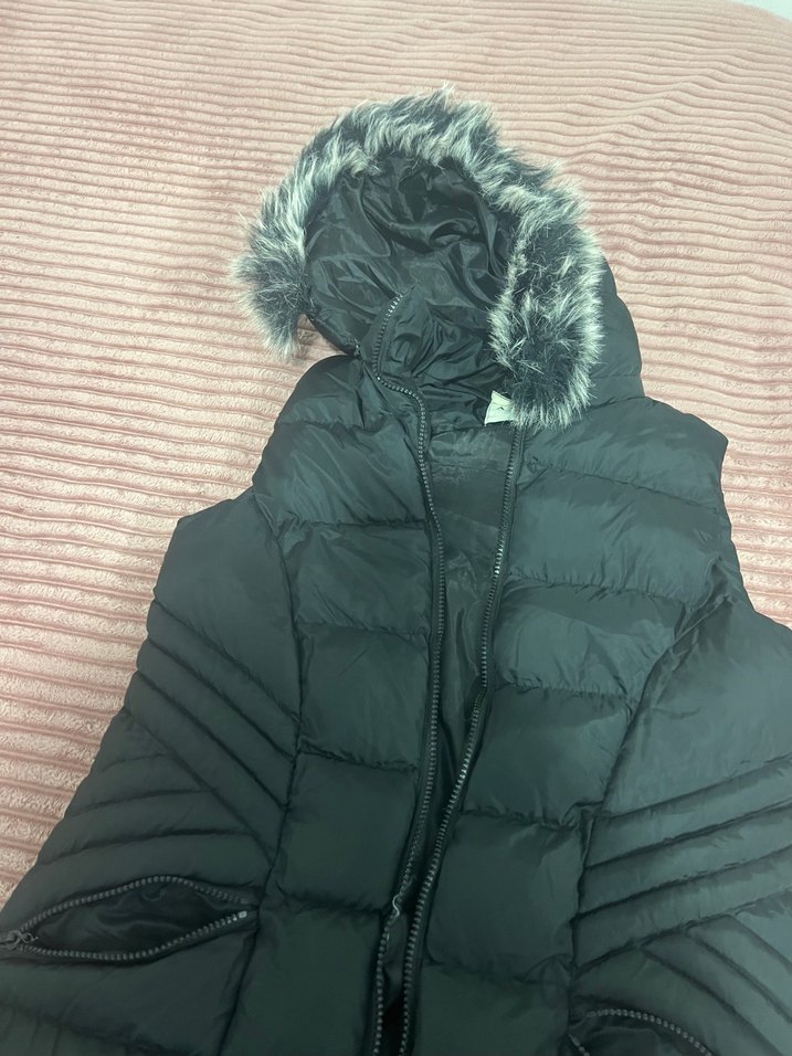 Siyah Kürklü Uzun Kadın Yelek - Görsel 2