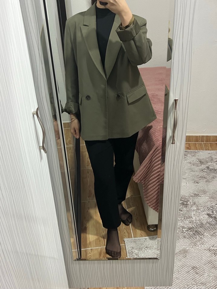 Kadın Haki  Blazer ceket - Görsel 2