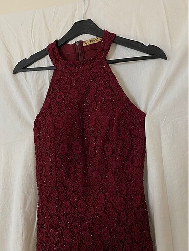 36 Beden Bordo elbise