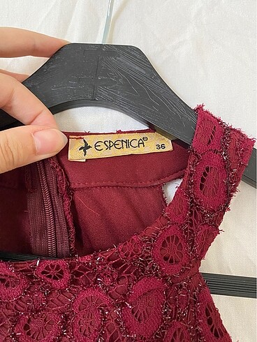 36 Beden bordo Renk Bordo elbise