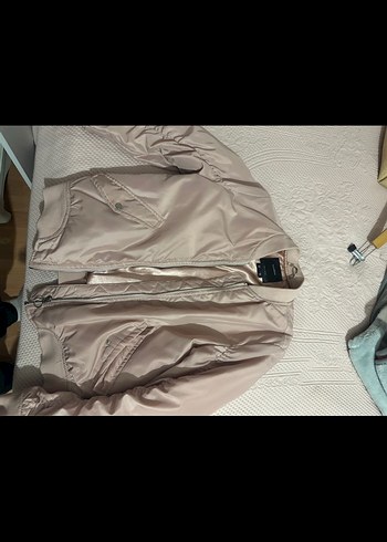 Bej Kadın Fermuarlı Street Wear Ceket - Görsel 3