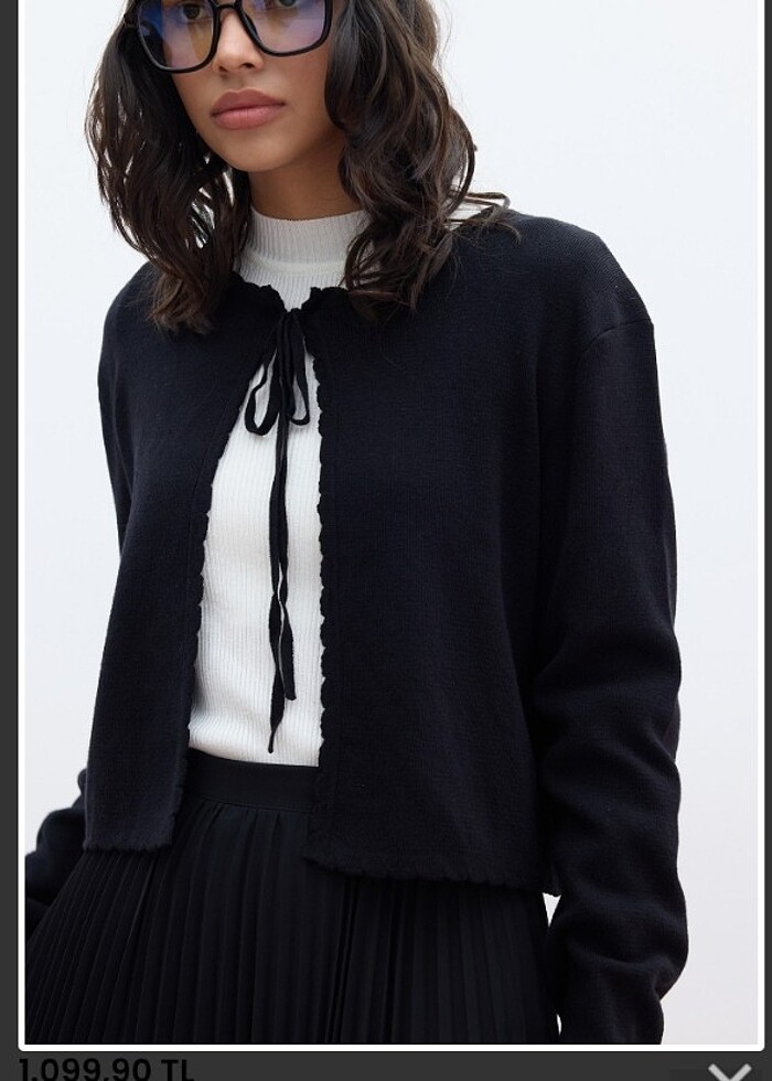 Manuka BAĞCIKLI TRİKO HIRKA SİYAH - Görsel 4