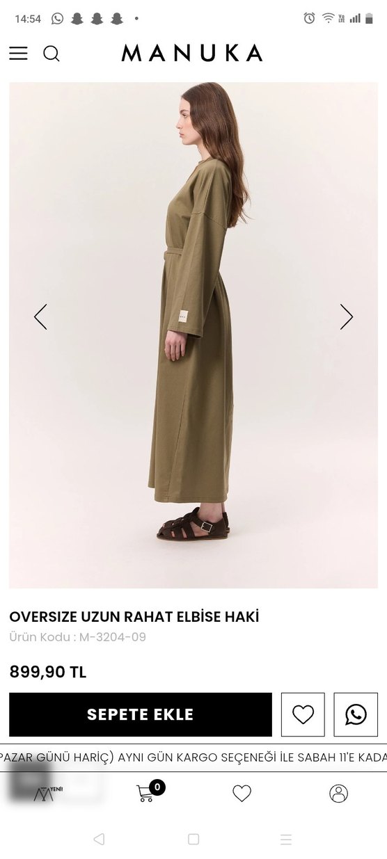 Manuka OVERSIZE UZUN RAHAT ELBİSE HAKİ - Görsel 4