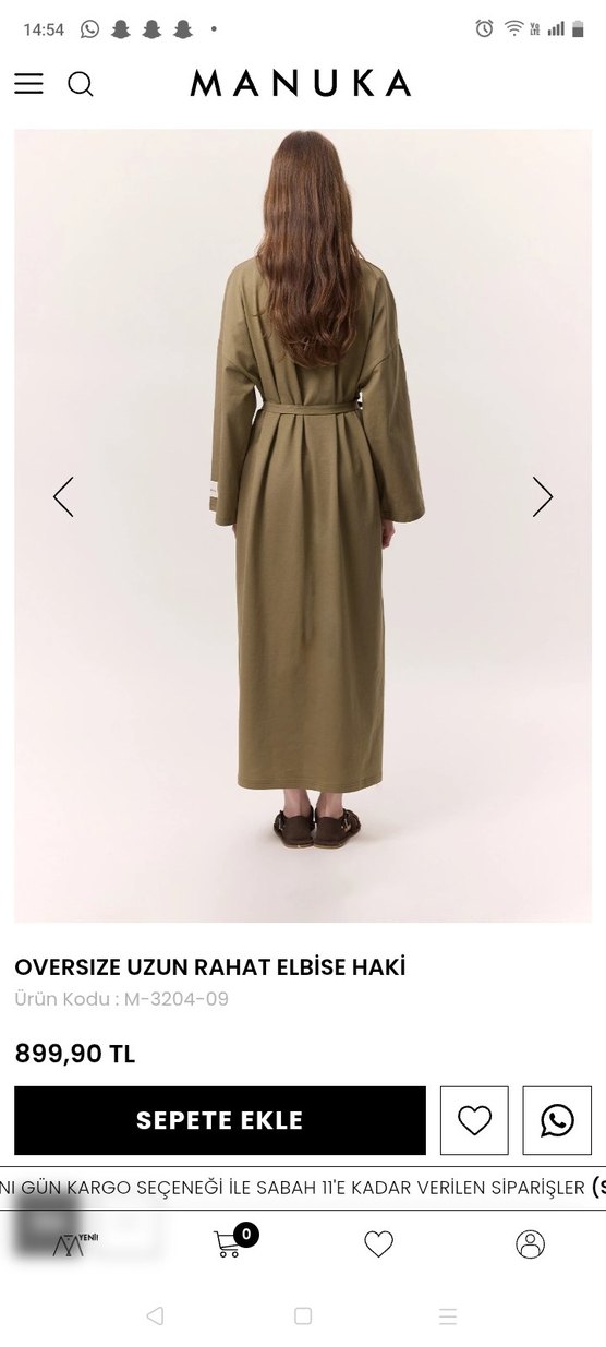 Manuka OVERSIZE UZUN RAHAT ELBİSE HAKİ - Görsel 3