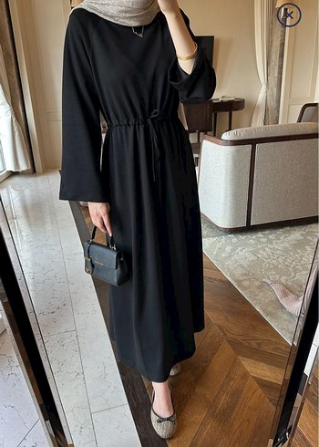 Siyah Uzun Oysho kumaş elbise Manuka - Görsel 2