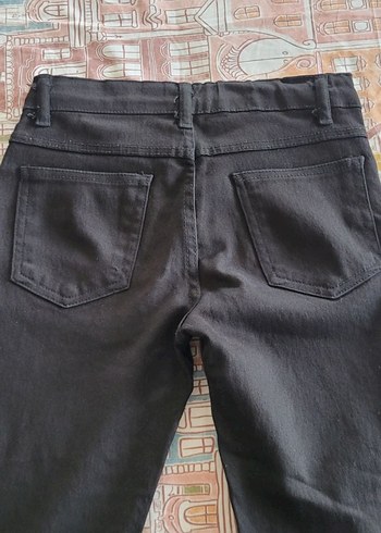 12-13 Yaş Beden siyah Renk 12 yaş unisex okul pantolonu