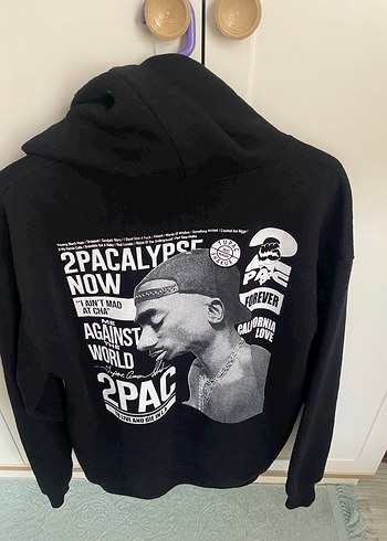 Defacto PAC Baskılı Siyah Kapüşonlu Sweatshirt