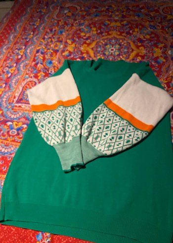 Renkli Bohem Örgü Kadın Kazak - Görsel 3