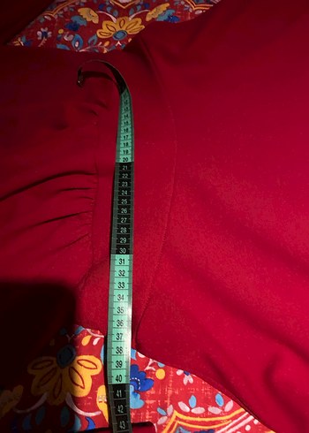 Kırmızı Bohem Uzun Kollu elbise - Görsel 5