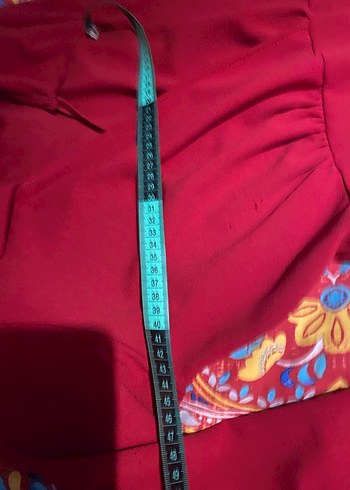 Kırmızı Bohem Uzun Kollu elbise - Görsel 4