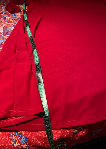 Kırmızı Bohem Uzun Kollu elbise - Görsel 6