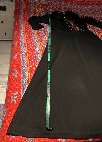 Nakışlı Siyah Uzun Kollu Kadın Elbise - Görsel 5