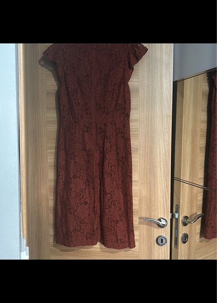 Kiremit Rengi Elbise - Görsel 4