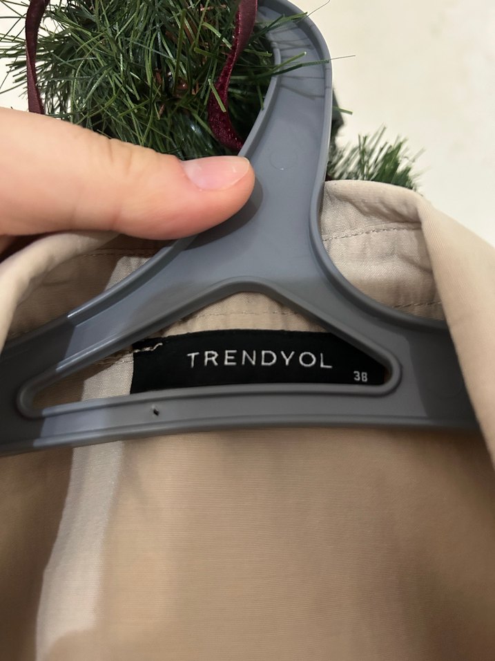 Bej Düğmeli Kısa Kollu  Gömlek - Görsel 4