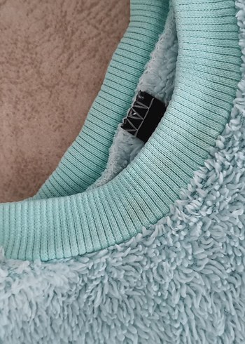 Mavi Peluş Kedi Desenli Ev Kıyafeti - Görsel 3