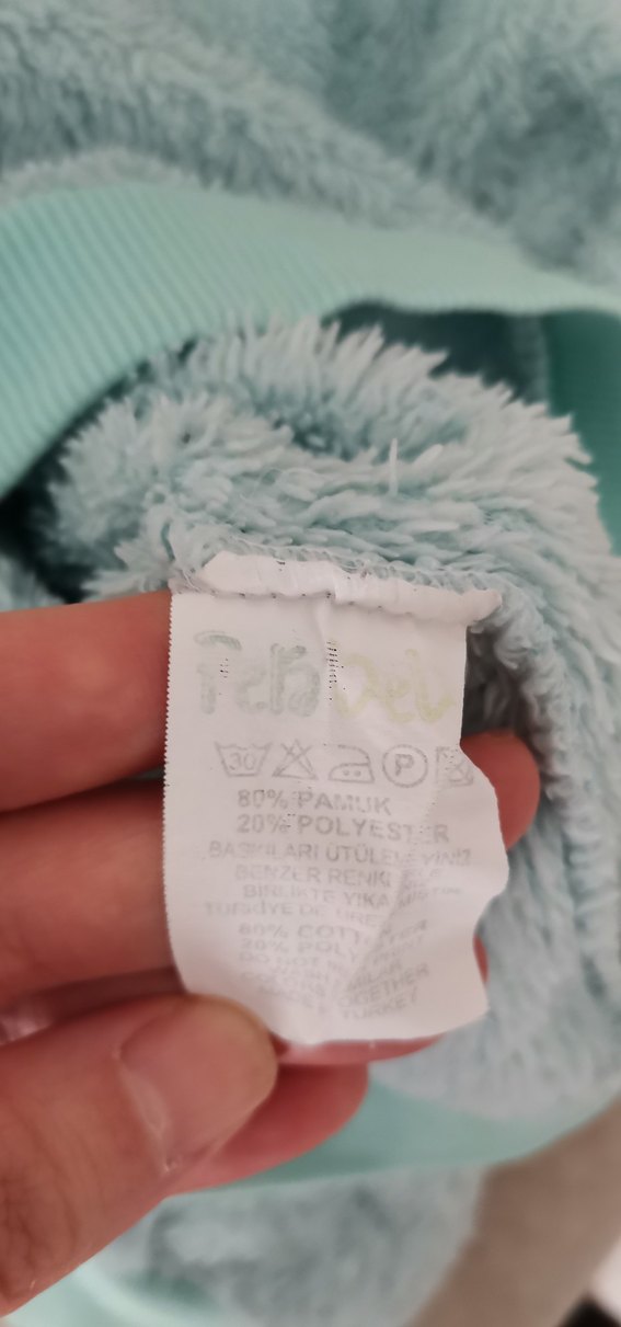 Mavi Peluş Kedi Desenli Ev Kıyafeti - Görsel 2