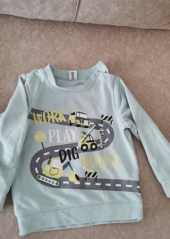 Diğer Erkek Çocuk Mavi Fermuarlı Sweatshirt