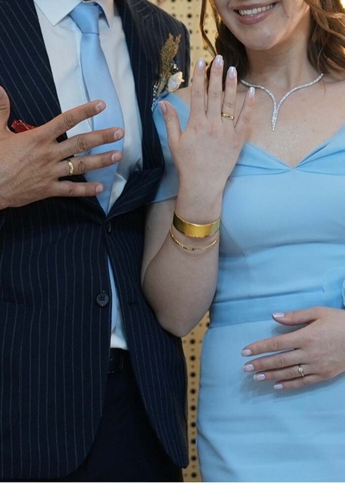 Bebe mavisi nişan söz elbisesi - Görsel 3