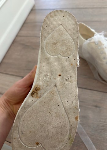 Dantel Bağcıklı Beyaz Kadın Dolgu Topuklu Spor Ayakkabı gelin ak - Görsel 6