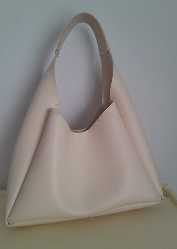 Bej Deri Minimalist Kadın Çanta