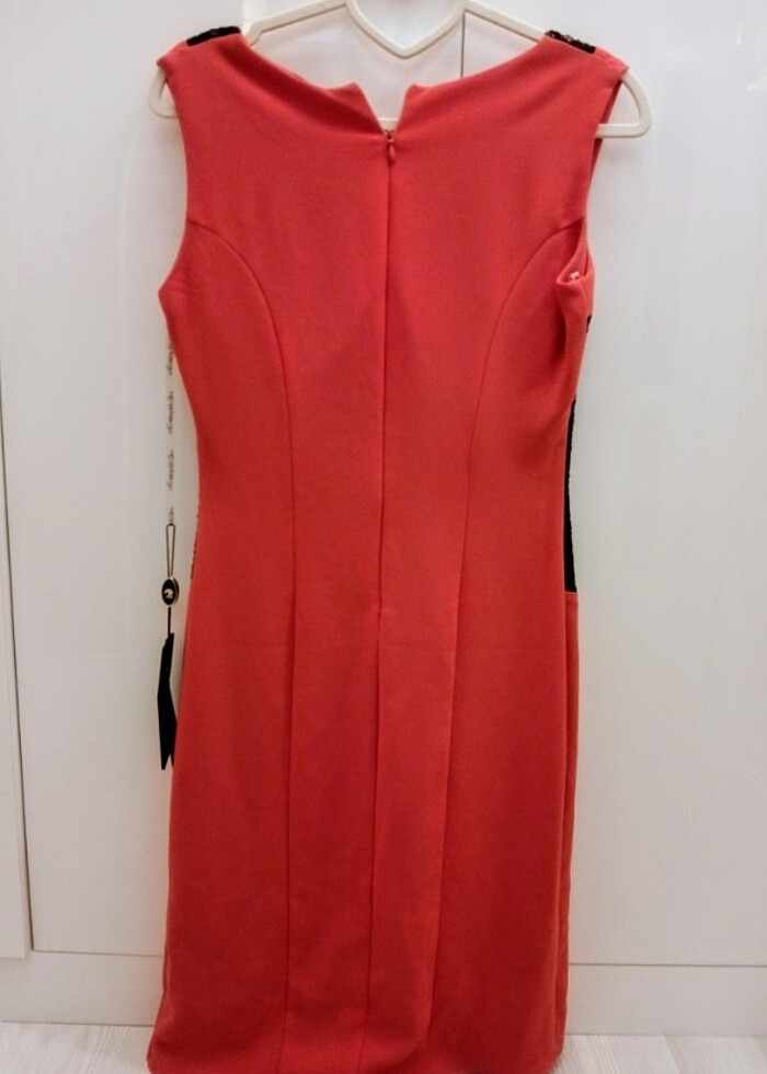 Siyah-Nar Çiçeği Kalem Elbise - Görsel 3