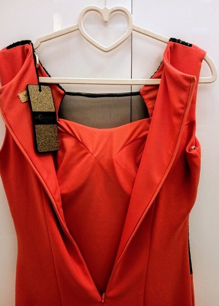 Siyah-Nar Çiçeği Kalem Elbise - Görsel 4