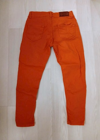 Parlak Turuncu Kadın Denim Pantolon - Görsel 2