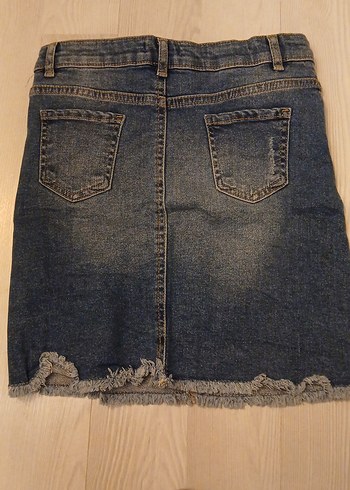 Gri Kot Mini Etek - Görsel 2