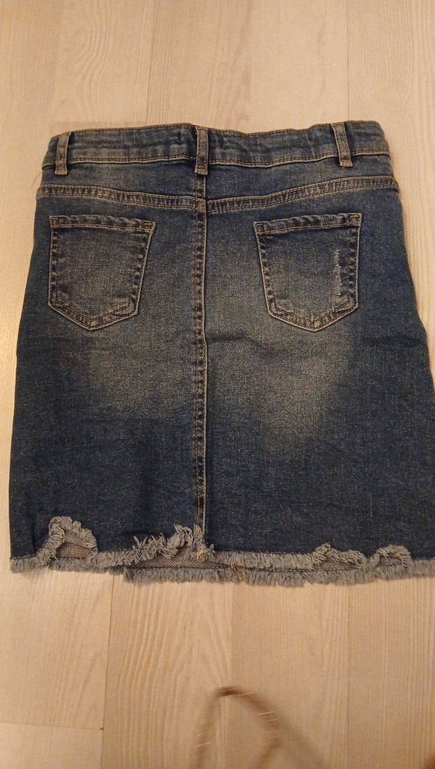 Gri Kot Mini Etek - Görsel 2