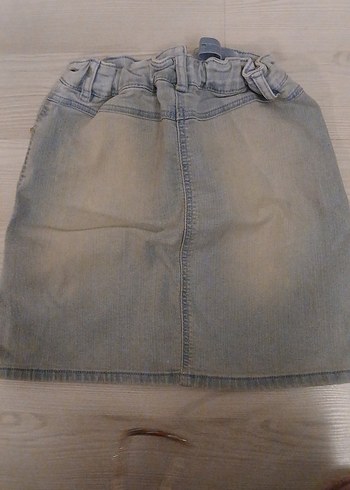 Gri Düğmeli Kız Çocuk Denim Etek - Görsel 2