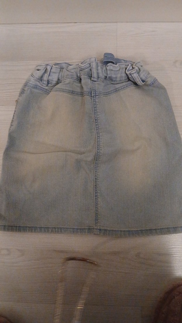 Gri Düğmeli Kız Çocuk Denim Etek - Görsel 2