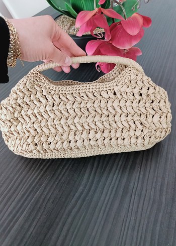 Beden Bej Örgü Dokulu Bohem Kadın Çanta