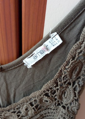 yeşil Bohem Mini V Yakalı Dantel Detaylı Kolsuz elbise - Görsel 2