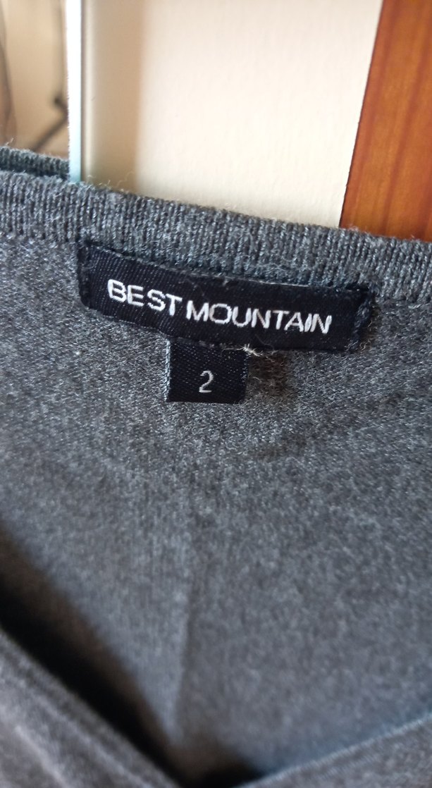 Gri V Yaka Triko Elbise - Görsel 2