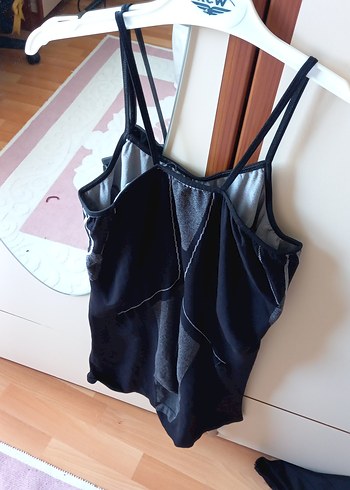 Siyah Drapeli Strappy Mini Atlet - Görsel 2