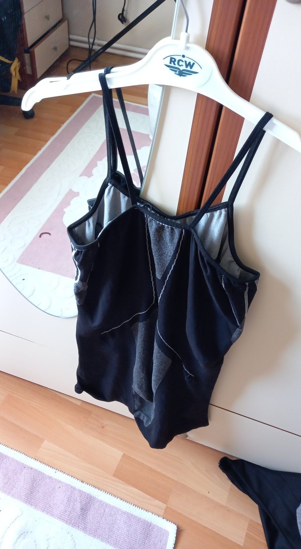 Siyah Drapeli Strappy Mini Atlet - Görsel 2