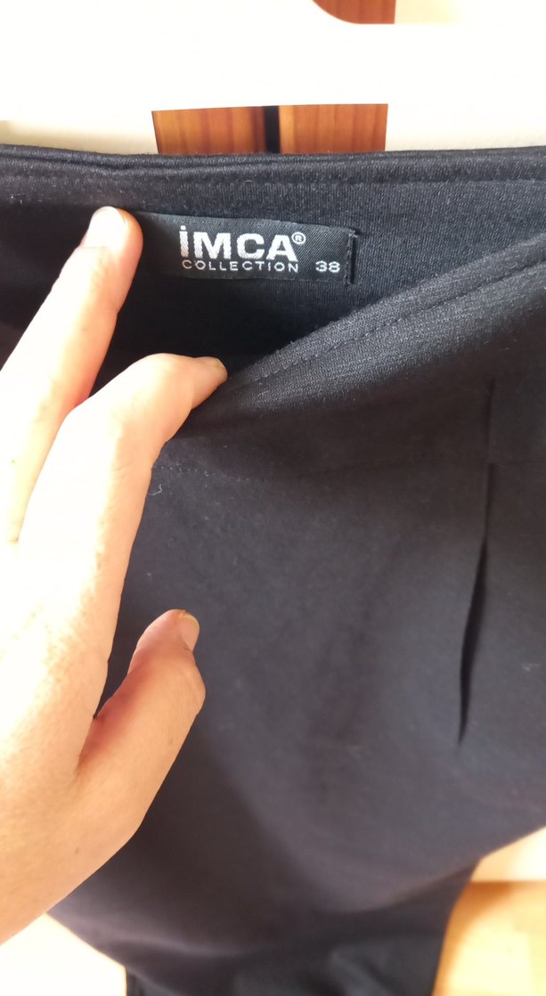 Siyah  uzun yırtmaçlı  Etek - Görsel 3