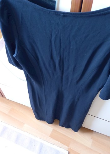 Lacivert mini elbise, Yuvarlak Yaka, Kısa Kollu - Görsel 3