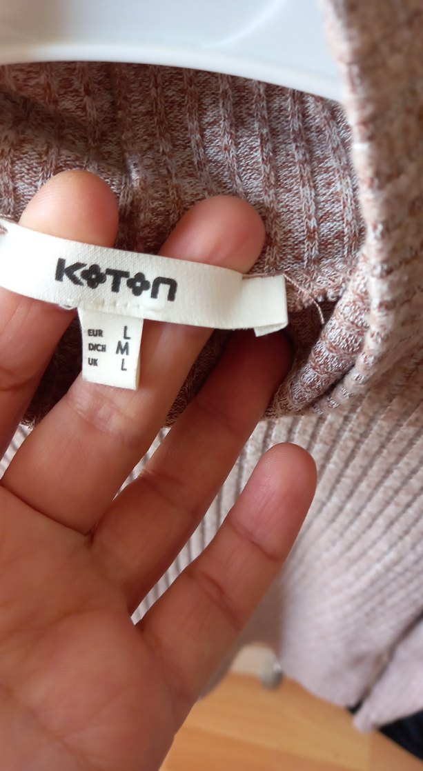 kahve rengiÖrgü Boğazlı Kadın Kazak - Görsel 2