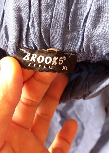 Mavi Keten Volanlı Mini Kadın şort - Görsel 2